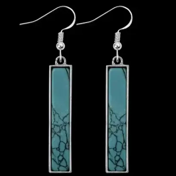 Shop Bellflower German Silver earrings with crushed turquoise stone. In stock and ready to ship next day. Perfect for Western style and everyday wear.